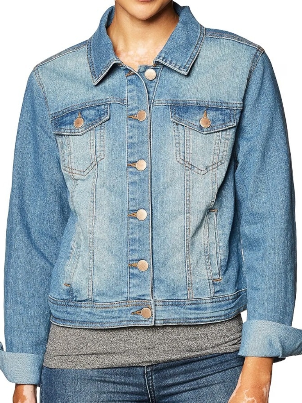 Classic Light Blue Denim Jacket - Women